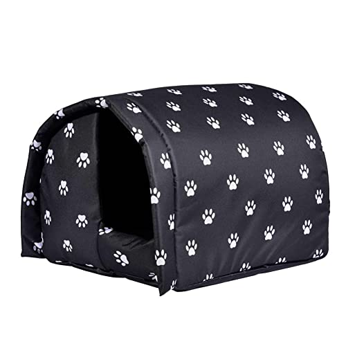 BYNYXI Katzenhaus für draußen Winterfest, Pet House Katze Kleine Hunde Hundehöhle Tierheim Waschbar Katzenhaus Katzenhöhlen Häuser Katzenbett Faltbare Haustierehaus Indoor Outdoor, 53cmx40cmx40cm von BYNYXI