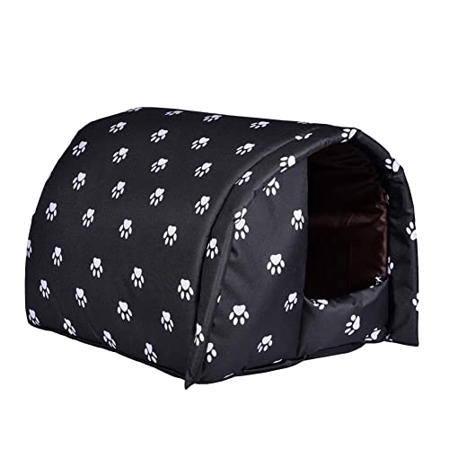 BYNYXI Katzenhaus für draußen Winterfest, Pet House Katze Kleine Hunde Hundehöhle Tierheim Waschbar Katzenhaus Katzenhöhlen Outdoor Katzenbett Faltbare Haustierehaus Indoor Outdoor,42cmx30cmx27cm von BYNYXI