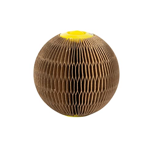 Katzenminze Spielzeug Ball, Cat Nips Toy Cat Scratcher Ball Kratzball aus Wellpappe Kugelkratzspielzeug Interaktives Ballspielzeug für Katzen Katzenspielzeug, Rund-76cmx76cm von BYNYXI