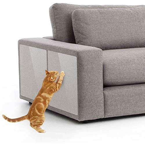 Kratzschutzfolie Katze Kratzschutz Sofa, 2 Stück Anti Kratz Möbelschutz Möbel Transparent Protector-Kratz Scratch Couch Schutz mit Nägeln Selbstklebende Pad Kratzschutz für Tür Möbel Wand,40cmx30cm von BYNYXI