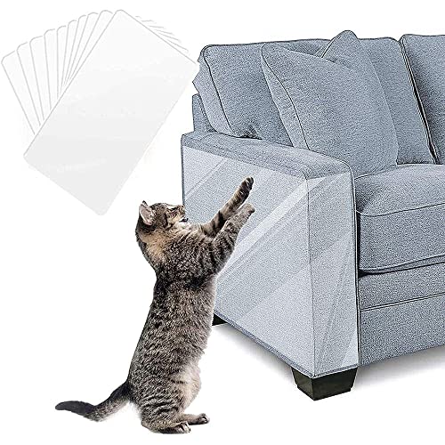 Kratzschutzfolie Katze Kratzschutz Sofa, 6 Stück Anti Kratz Möbelschutz Möbel Transparent Protector-Kratz Scratch Couch Schutz mit Nägeln Selbstklebende Pad Kratzschutz für Tür Möbel Wand,40cmx30cm von BYNYXI