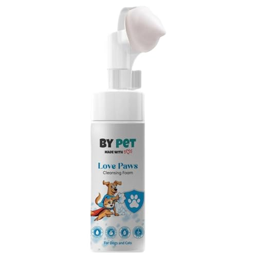 BYPET Schäumendes Pfotenreiniger für Hunde und Katzen, Katzenpfoten Hundepfoten Reiniger, Haustier-Shampoo, Pfotenpflege, Hundepfotenbürste (150 ml) von BYPET