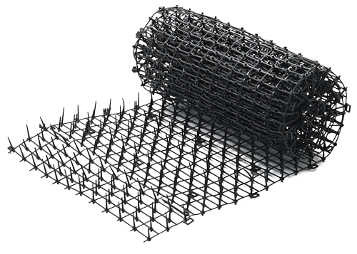 BYTEBAY Outdoor-Katzenmatte (1,8 m), Abschreckungsmatten für Haustiere, Katzenkratzmatte mit Spikes, für den Außenbereich, inklusive 6 Gartenklammern (2 m) von BYTEBAY