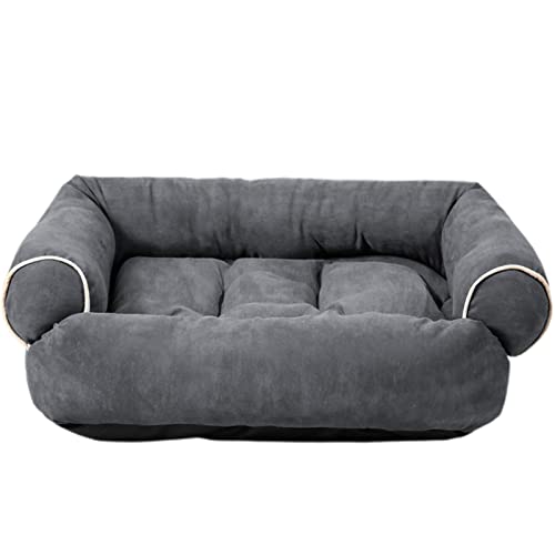 BYYLECL Schlafsofa für Hund Katze Maschinenwaschbar, Super Weich Plüsch Flauschig Wärmende Haustierbetten, Hundebetten Sofa Rechteckig (S - XL) von BYYLECL