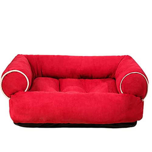 BYYLECL Schlafsofa für Hund Katzen, maschinenwaschbar, super weicher Plüsch, flauschig, wärmend, Haustierbetten, Hundebetten, Sofa rechteckig (S - XL) von BYYLECL