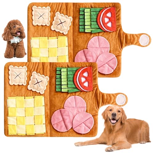 Schnüffelteppich Hund, 2 Stück Schnüffelteppich für Hunde, Interaktives Hundespielzeug, Hunde Schnüffelspielzeug, Interaktive Hundespielzeug, Interaktives Intelligenzspielzeug für Hunde Welpen von BYZESTY