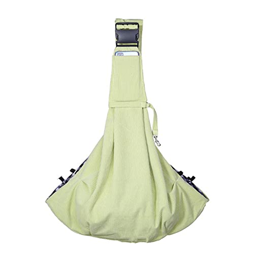 Haustier-Hunde-Tragetasche, freihändiger, atmungsaktiver Haustier-Einzelschulter-Rucksack, Hunde-Reisetasche mit verstellbarem Riemen und Tasche for den Außenbereich, Gelb/91(Color:Light Green) von BZVCRTYKL