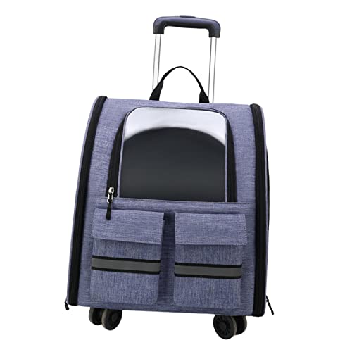 Katzen-Trolley-Rucksack, Haustier-Rollen mit Rad, Hundehütte mit Griff, Tragetasche for Hunde, kleine Katzen, Wandern, Transport, Reisen, Violett/388(Color:Violet) von BZVCRTYKL