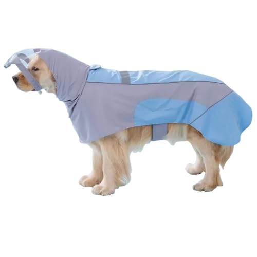 BaMfy Dog Raincoat Faltbarer Hunderegenmantel, wasserdichter Haustierregenmantel mit reflektierendem Streifen, geeignet für mittelgroße bis große Hunde. (Color : A1, Size : 3XL) von BaMfy