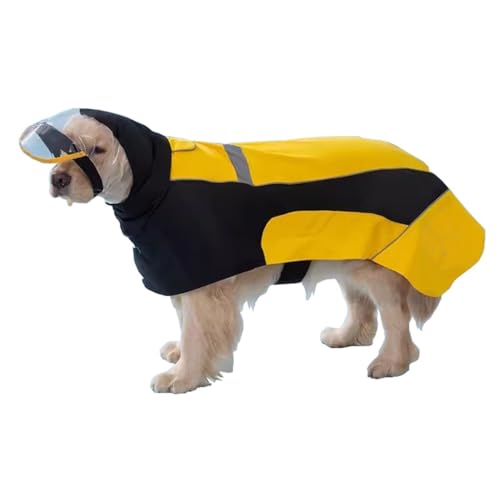 BaMfy Dog Raincoat Faltbarer Hunderegenmantel, wasserdichter Haustierregenmantel mit reflektierendem Streifen, geeignet für mittelgroße bis große Hunde. (Color : A3, Size : 3XL) von BaMfy