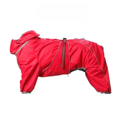 BaMfy Dog Raincoat Verstellbarer Umhang für vierbeinige Haustiere mit Kapuze, Leichter Regenmantel, Hunderegenmantel, geeignet für mittelgroße bis große Hunde (Color : A4, Size : M) von BaMfy