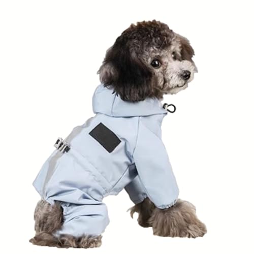 BaMfy Dog Raincoat Hunderegenmantel, wasserdichter Hunderegenmantel mit Kapuze, geeignet für kleine und mittelgroße Hunde, mit reflektierenden Streifen (Color : A2, Size : S) von BaMfy