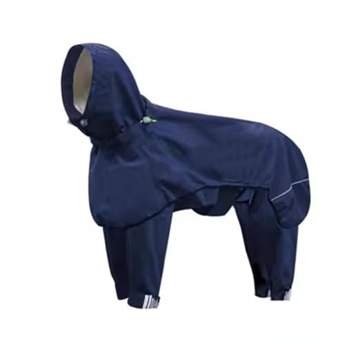 Dog Raincoat Hunderegenmantel, Leichter Hunderegenmantel mit reflektierendem Band und Kapuze, geeignet für mittelgroße bis große Hunde (Color : A1, Size : L) von BaMfy