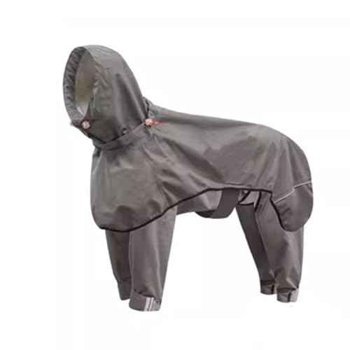 Dog Raincoat Hunderegenmantel, Leichter Hunderegenmantel mit reflektierendem Band und Kapuze, geeignet für mittelgroße bis große Hunde (Color : A2, Size : M) von BaMfy