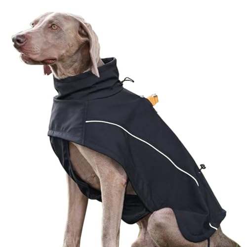 Dog Raincoat Hunderegenmantel, ausgestattet mit reflektierendem Band und Verstellbarer wasserdichter Haustierjacke, geeignet für mittelgroße bis große Hunde (Color : A1, Size : L) von BaMfy