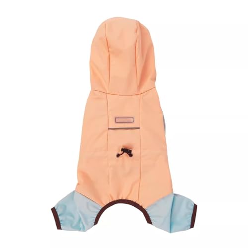 Dog Raincoat Hunderegenmantel, verstellbare Haustierjacke, mit reflektierendem Band und Aufbewahrungstasche, geeignet für kleine und mittelgroße Hunde (Color : A1, Size : L) von BaMfy