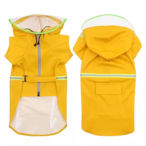 BaMfy Dog Raincoat wasserdichte Haustierkleidung, Leichter Regenmantel, Kapuzenpullover mit reflektierendem Streifenumhang, geeignet für mittelgroße bis große Hunde (Color : A1, Size : L) von BaMfy