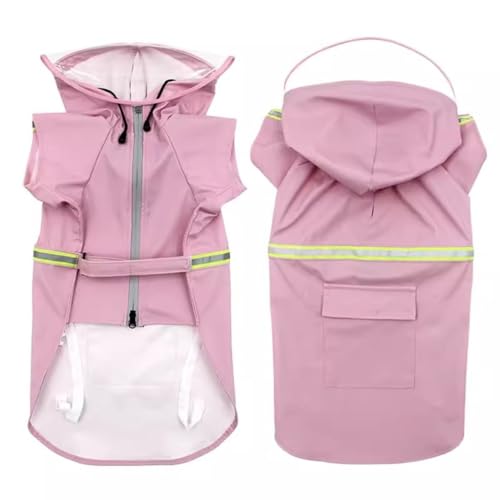 BaMfy Dog Raincoat wasserdichte Haustierkleidung, Leichter Regenmantel, Kapuzenpullover mit reflektierendem Streifenumhang, geeignet für mittelgroße bis große Hunde (Color : A2, Size : S) von BaMfy