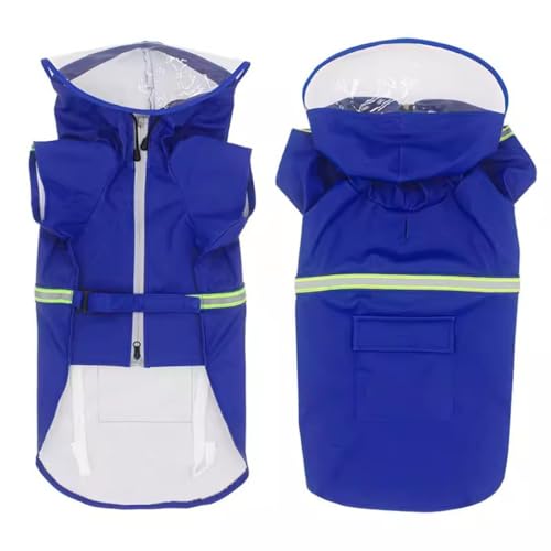 BaMfy Dog Raincoat wasserdichte Haustierkleidung, Leichter Regenmantel, Kapuzenpullover mit reflektierendem Streifenumhang, geeignet für mittelgroße bis große Hunde (Color : A3, Size : S) von BaMfy