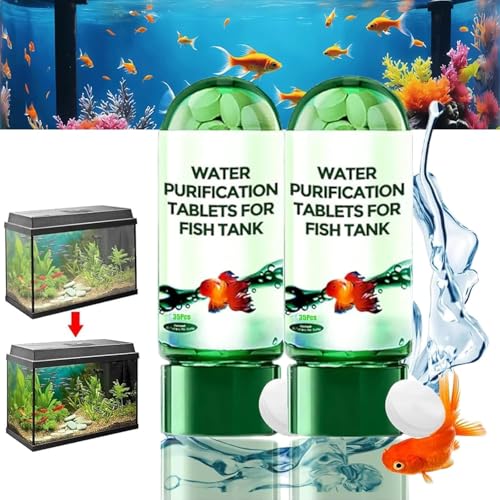 Leistungsstarke Aquarium-Wasserreinigungstabletten für Aquarien, 35 Stück, Wasserreinigungstabletten für Aquarien, Trübungsentfernung, tragbare Aqua-Wasserreinigungstabletten, Fisch-Aquarium-Zubehör von BaYuYPOO