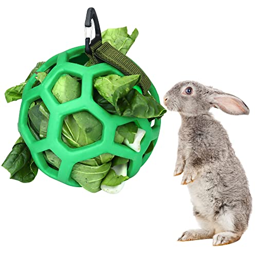 Kaninchen Meerschweinchen Hängend Heu Futterball Kleintier Futterspender Rack Spender Futterbälle Spielzeug Haustier Gras Spielen Heu Kauen Ball Gras Gemüse Hängende Halter für Kleintiere Haustier von Baanfly