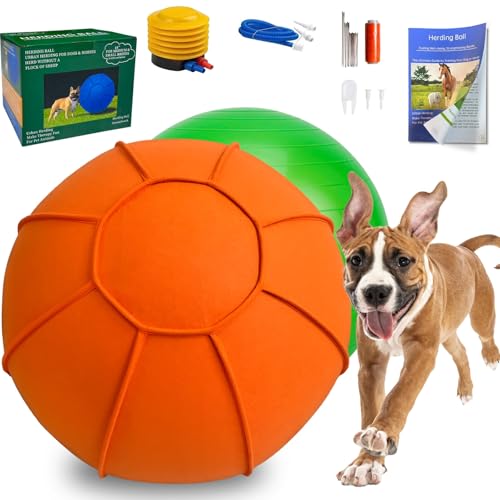 Herding Ball für Hunde, zweilagiges Herding Hundeball-Set für australischen Schäferhund, Rinder, Collie, für Hund, Agility-Ausrüstungsfreies Trainingsbuch von BabieDtOyG