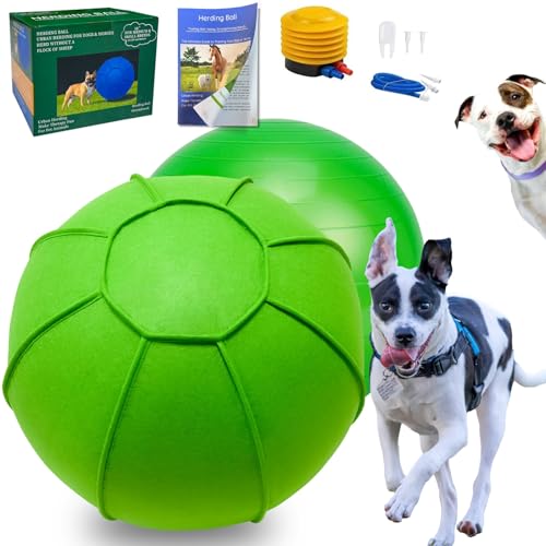 Herding Ball für Hunde, zweilagiges Herding Hundeball-Set für australischen Schäferhund, Rinder, Collie, für Hund, Agility-Ausrüstungsfreies Trainingsbuch von BabieDtOyG