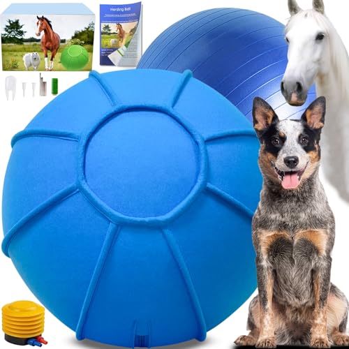 Herding Ball für Hunde, zweilagiges Herding Hundeball-Set für australischen Schäferhund, Rinder, Collie, für Hund, Agility-Ausrüstungsfreies Trainingsbuch von BabieDtOyG