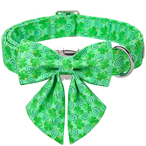 2023 St. Patrick's Day Hundehalsband, mit Sicherheits-Metallschnalle, verstellbare Welpenhalsbänder für kleine, mittelgroße und große Jungen und Mädchen, Größe XS, Halsumfang 20,3 cm - 30,5 cm, Grün von Babole Pet