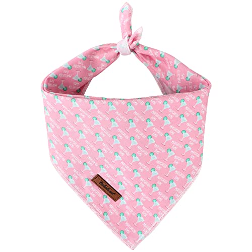 Babole Pet Hundehalstuch aus Baumwolle, für kleine, mittelgroße und große Hunde, Cocktail-Design, verstellbar, bequem, waschbar, Unisex, Größe S, 40,6 cm, Rosa von Babole Pet