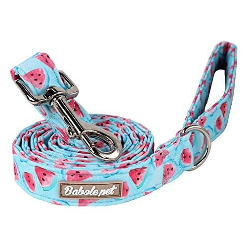 Babole Pet Hundeleine, langlebig, handgefertigt, blaue Wassermelonen-Hundeleinen mit weichem Griff, manuelle Hundeleinen, passende Hundehalsbänder für kleine, XS, Länge 120 cm von Babole Pet