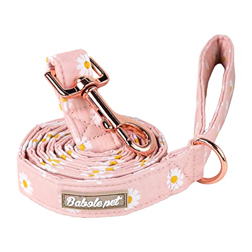 Babole Pet Hundeleine, langlebig, handgefertigt, rosa Spdaisy-Hundeleine mit weichem Griff, manuelle Hundeleine, passende Hundehalsbänder für kleine, mittelgroße und große Hunde, M, Länge 150 cm von Babole Pet