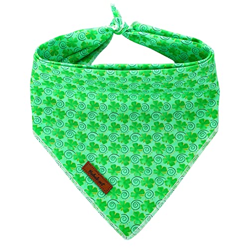 Babole Pet St. Patrick's Day Hundehalstuch, 1 Stück, grünes Kleeblatt, waschbar, quadratisch, Hundeschals für kleine, mittelgroße und große Hunde, Lätzchen, Schals für Mädchen und Jungen (S) von Babole Pet