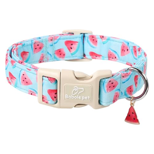 Babole Pet Verstellbares Sommer-Hundehalsband, niedliches Wassermelonen-Hundehalsband für Welpen, kleine Hunde, leicht, Schnellverschluss-Schnalle, Halsband für Jungen und Mädchen, Größe XS von Babole Pet