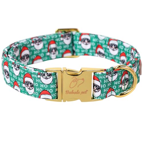 Babole Pet Weihnachts-Hundehalsband für große Hunde, Weihnachtsmann-Hundehalsband mit Sicherheits-Metallschnalle, verstellbares Welpenhalsband für kleine, mittelgroße Hunde, Jungen und Mädchen, von Babole Pet