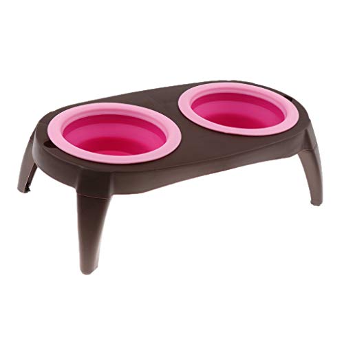 Backbayia Futternapf für Hunde, Welpen, Wasserspender aus Silikat, für Haustiere (Rosa) von Backbayia