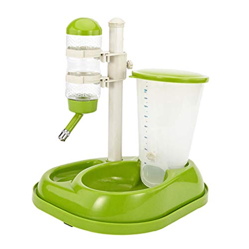 Backbayia Haustier Futterspender Wasserspender Wasserflasche für Kleine Hunde Katzen (Grün) von Backbayia