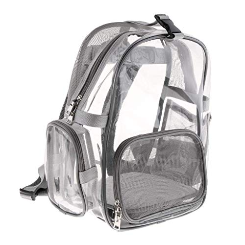 Backbayia Haustier Rucksack Transparente Hunderucksack Transporttasche Reisetasche für Hunde und Katzen (Grau) von Backbayia