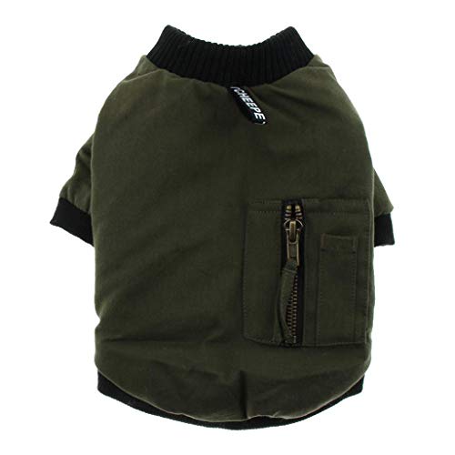 Backbayia Hundemantel Hundejacke Hunde Winterjacke Haustier Mantel Jacke für Kleine Hund (Armee Grün) von Backbayia