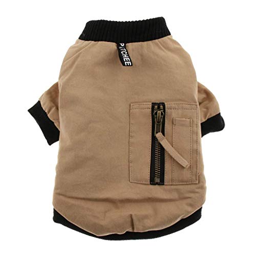 Backbayia Hundemantel Hundejacke Hunde Winterjacke Haustier Mantel Jacke für Kleine Hund (Beige) von Backbayia