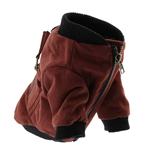 Backbayia Hundemantel Hundejacke Hunde Winterjacke Haustier Mantel Jacke für Kleine Hund (Weinrot) von Backbayia