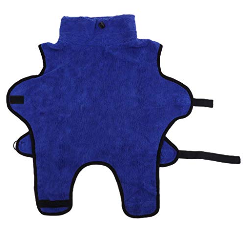 Backbayia Mikrofaser Hundebademantel Schnell Trocknend Haustier Hunde Bademantel Badetuch (Blau - L) von Backbayia