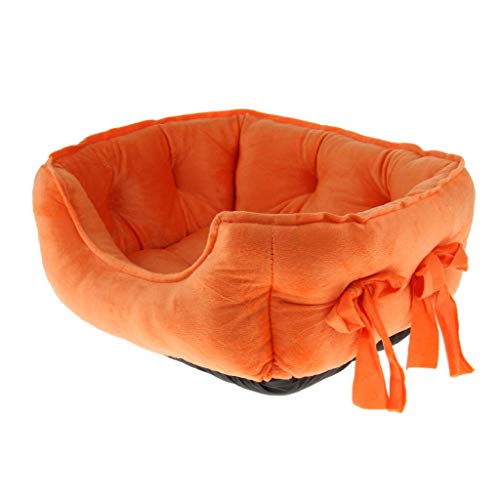 Backbayia Plüsch Haustierbett Waschbar Hundebett Katzenbett Weich Hundekorb für Hunde, Welpen, Katzen (Orange) von Backbayia