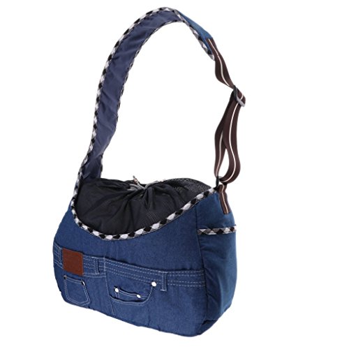 Backbayia Reisetasche, Transporttasche, Schultertasche, Denim, weich, für Hunde von Backbayia