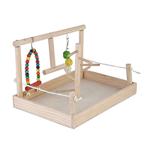 Backbayia Vogel Sitzstange Vogelspielplatz Vogelspielzeug für Papageien, Wellensittich, Nymphensittich (Typ 3) von Backbayia