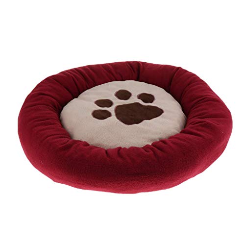 Backbayia Waschbar Hundebett Katzenbett Hundekissen Winter Warm Haustierbett Schlafbett für Hunde und Katzen (Weinrot) von Backbayia