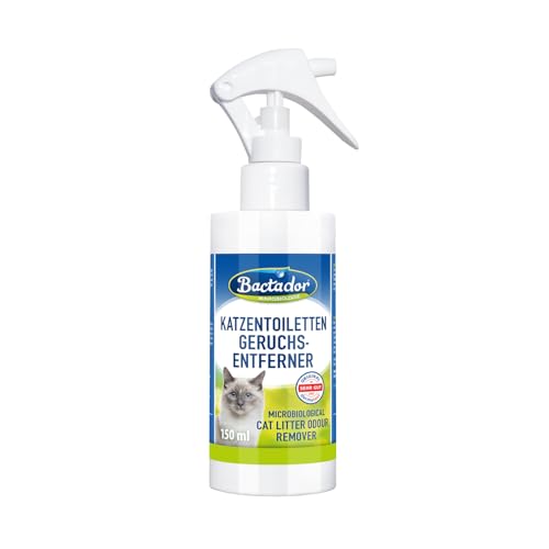 Bactador Enzymreiniger Katzenurin - Katzentoiletten Geruchsentferner Spray 150ml - Mikrobiologischer Geruchsneutralisierer - Hund/ Katzenurin Geruchsentferner: Porentiefe Reinigung in der Tierumgebung von Bactador