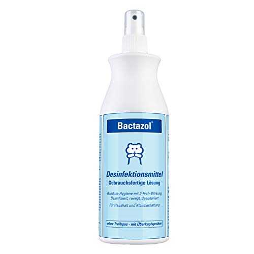 Bactazol Desinfektionsmittel 500ml - Schutz vor Viren, Bakterien & Pilzen - Enthält Isopropanol - Rundum-Hygiene für Mensch, Haushalt & Tierumgebung - Zur Handdesinfektion geeignet von Bactazol