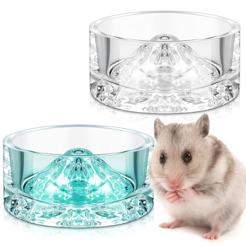 Baderke Hamster-Wassernäpfe aus Glas, Hamster-Futternäpfe, Berg-Stil, Trinkschalen gegen Drehen für Zwerghamster, Meerschweinchen, Rennmäuse, Mäuse, Ratten, Chinchillas, kleine Haustiere, 35 ml, von Baderke