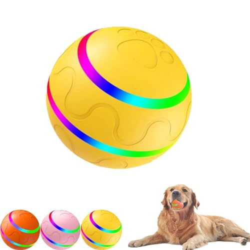 Jiggle Ball Hundespielzeug, Jiggle Ball für Hunde, Jiggle Ball für Katzen, Wackelball für Hunde, interaktives Hundespielzeug, Hundeball, langlebiger Wackelball für Hunde, Auto Rolling Ball für Hund von Badimoo